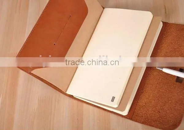 Factory hot sell handmade fashion real leather notebook with pen