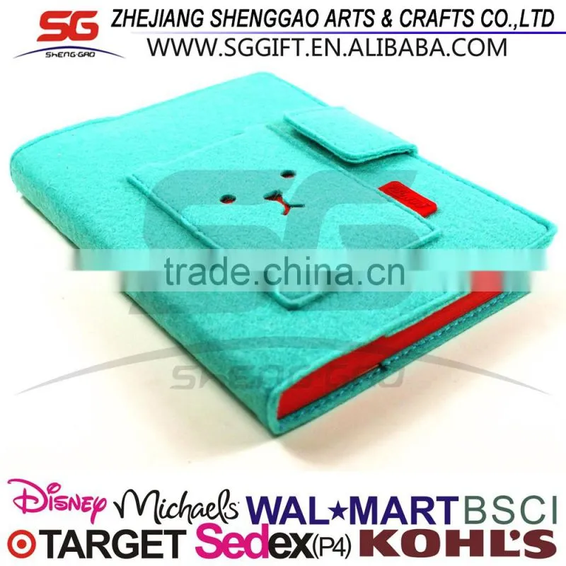 eco-friendly felt fabric cover custom design notebook