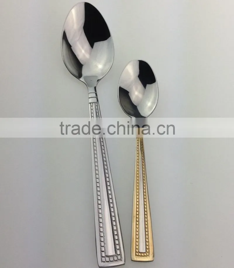 golden plating high quality stainless steel coffee spoon