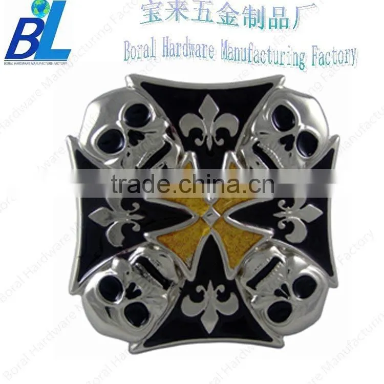 Jelly painted die casted metal Halloween skull heads belt buckles