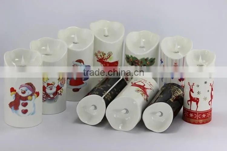 flameless Christmas LED lights candles in ceramic wholesale