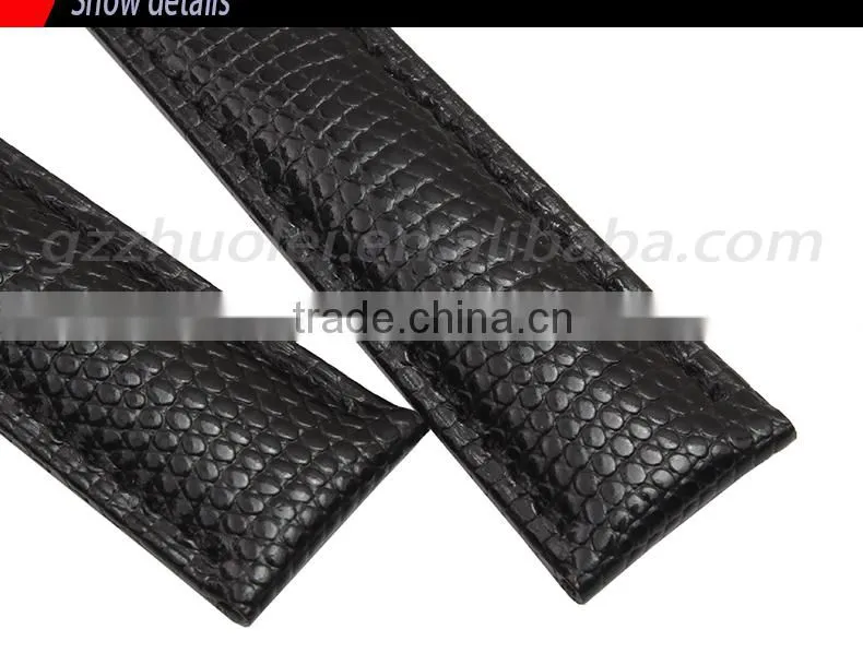 18|20|22|24mm high quality genuine leather Men and women's Watch strap with double click buckle Wholesale 3PCS