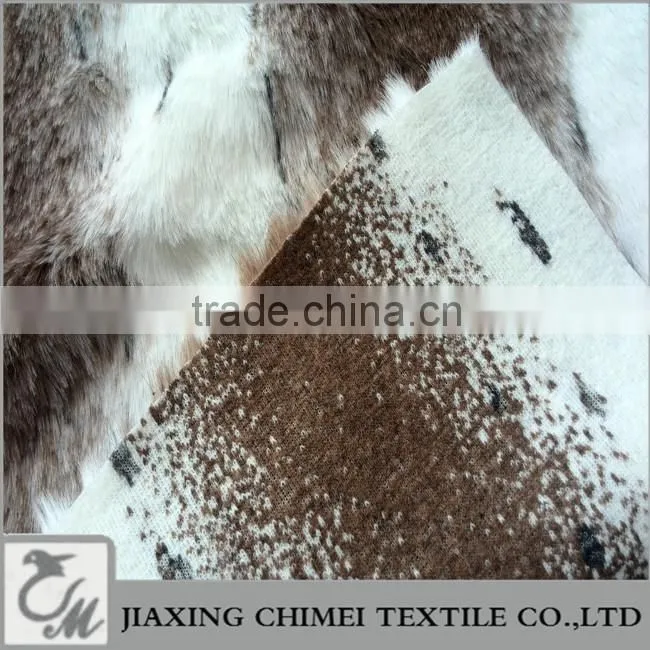 pile length 20mm three color jacquard faux fur