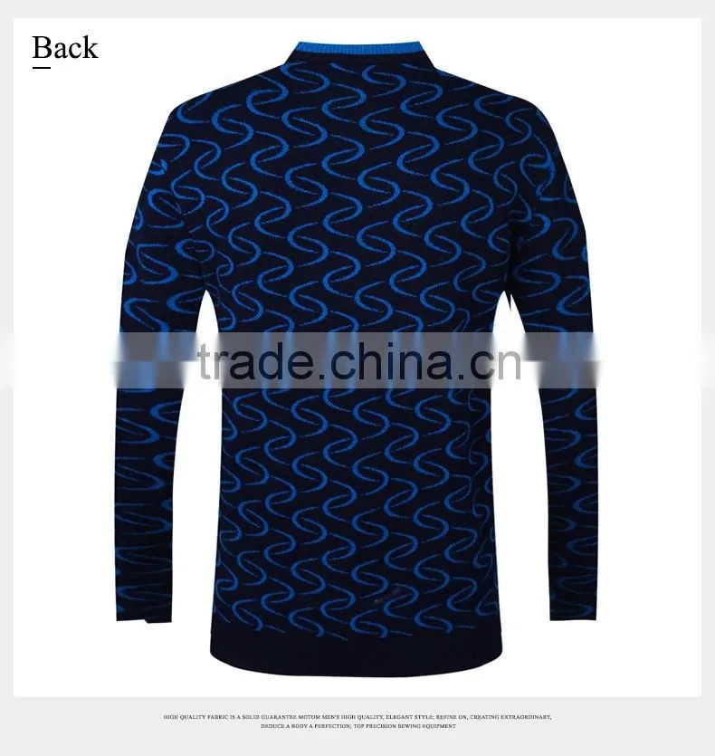 2016 new design v -neck patterned fashion man sweater geometrical design trendy