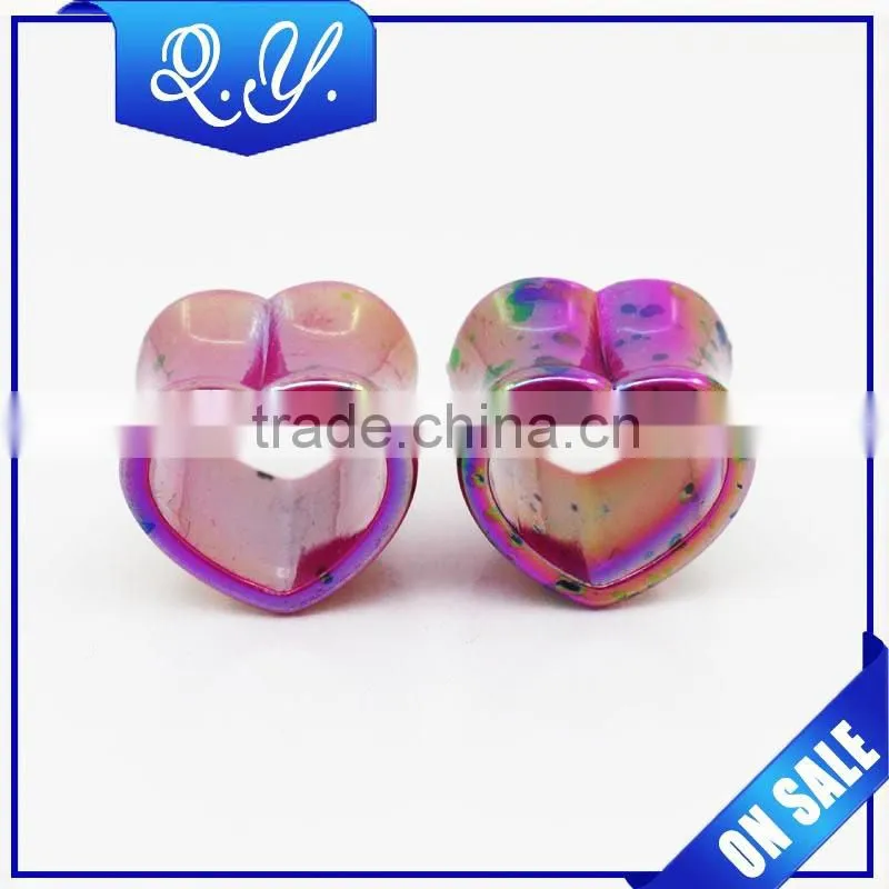 New arrival body jewelry made in china printed ear tunnel & ear plugs & ear piercing expander