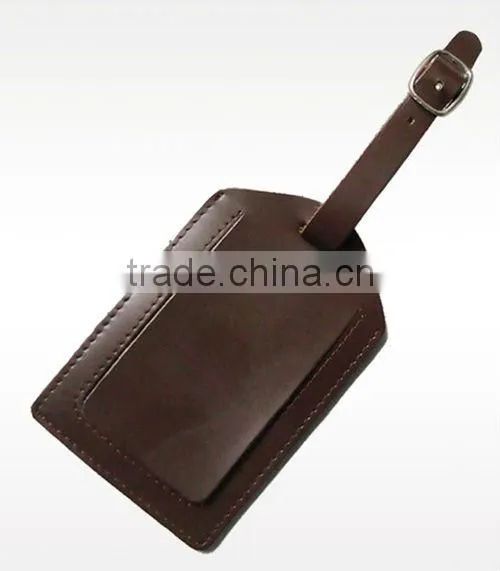 Brown blank leather travel tags for bags