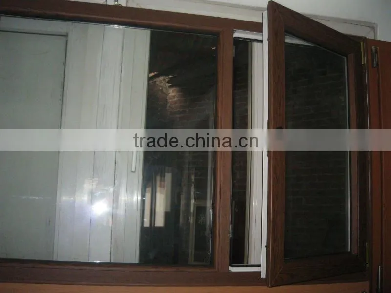 casement window, wooden color pvc window