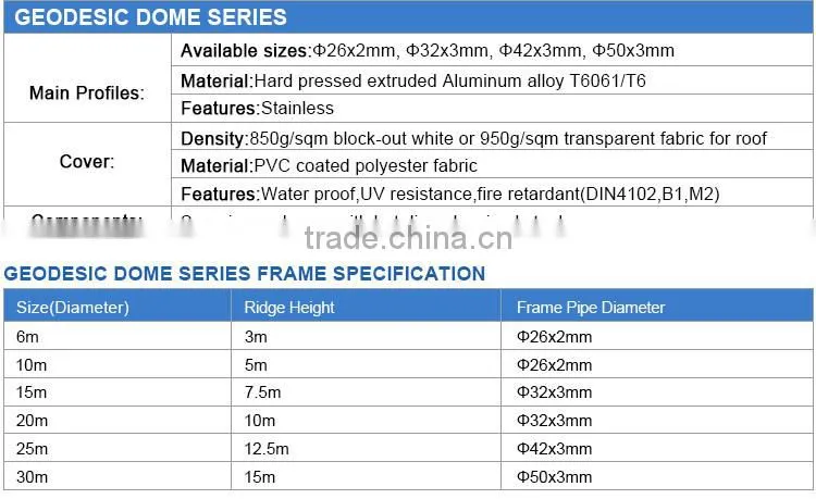 100 People transparent PVC fabric dome tent for sale
