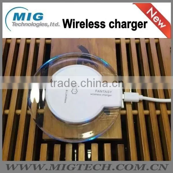 Wireless phone charger for iphone for samsung galaxy S6 Fantasy Crystal UFO Shape Charging pad with LED lighting