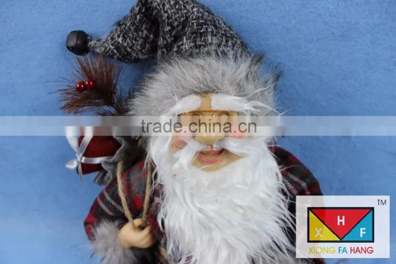 Majestic Sitting Santa Claus Christmas Figure with Gift Bag