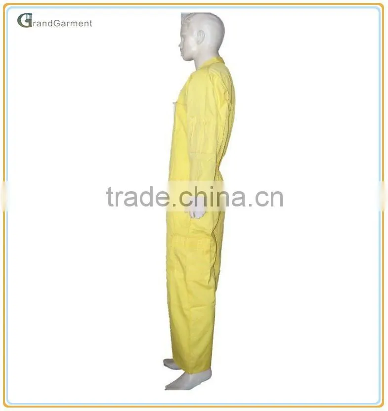 China Supplier Top Quality100% Cotton Yellow Working Coverall