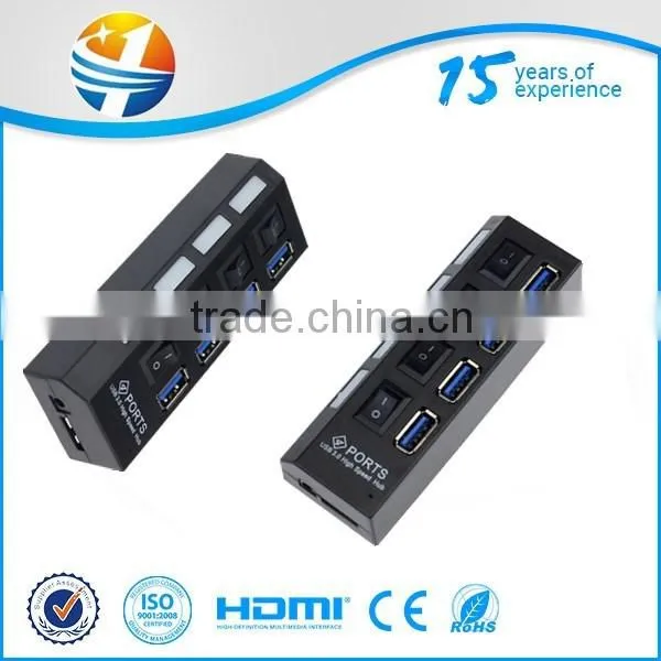 Promotional gift SD/TF /M2/MS card reader +usb hub with led logo