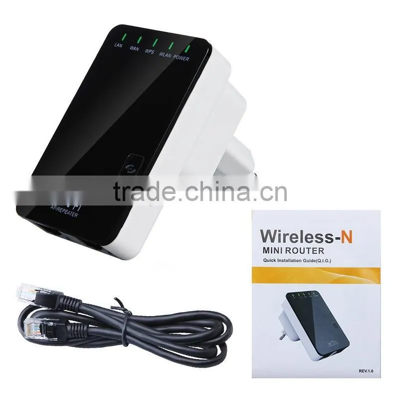 Wireless-N Router AP Repeater Booster WIFI Amplifier LAN Client Bridge IEEE 802.11 b/g/n 300Mbps EU Plug Adapter