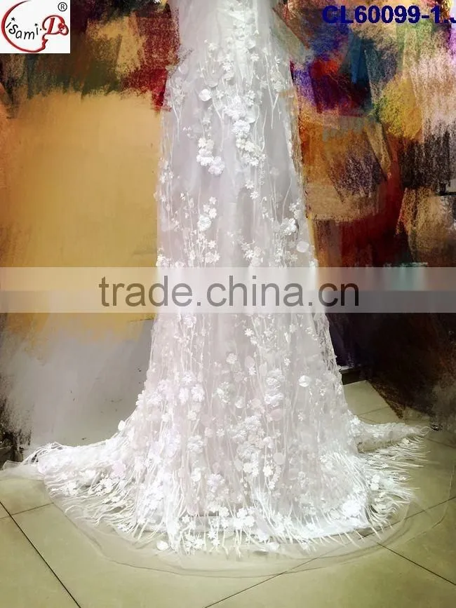 CL60099 Modern design good quality 3d flower lace embroidered fabric,african french lace fabric
