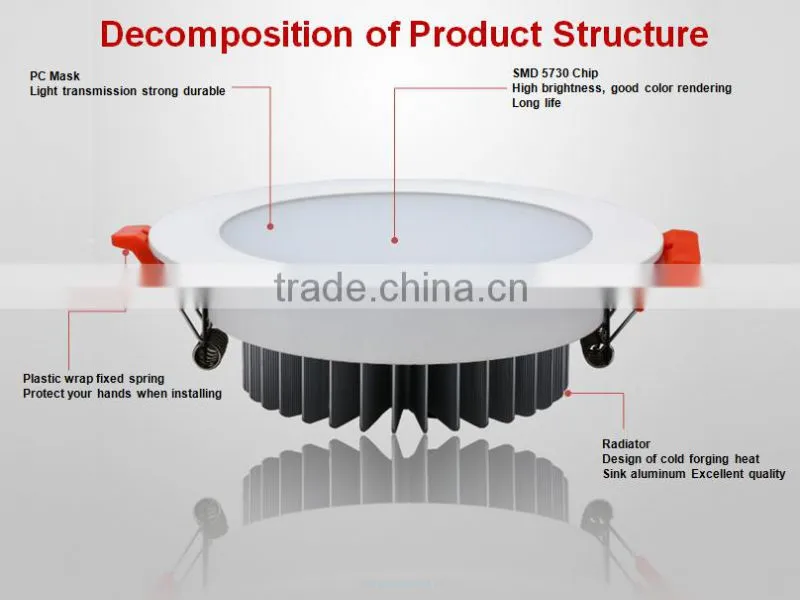 Factory Best Price Miniature SMD5730 9W LED Downlight with IP44 Rating 3.5Inch