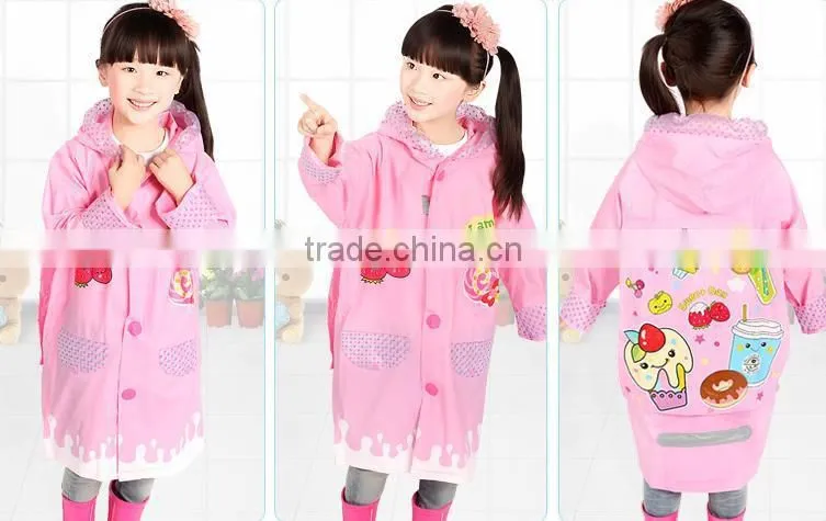 children cute cartoon animal print foldable raincoat with backpack place