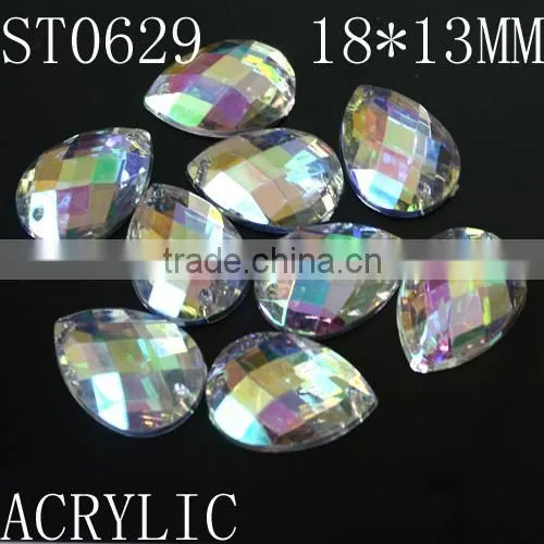 Rhinestones Loose Beads Hand Sewing Strass For Dress 22mm, Sew On Acrylic Accessories, Acrylic For Jewlry