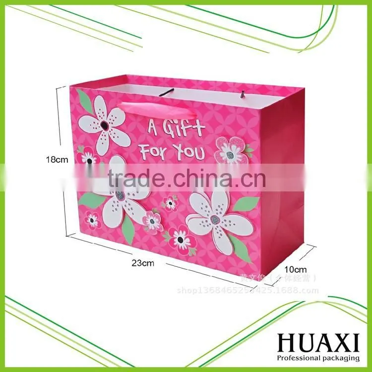 New fancy custom logo printed shopping bag gift paper bag with handle