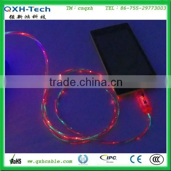 custom led light cable micro usb glowing data cable