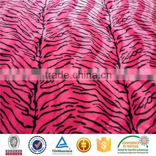 Animal print cheetah design S wave brush upholstery velboa fabric