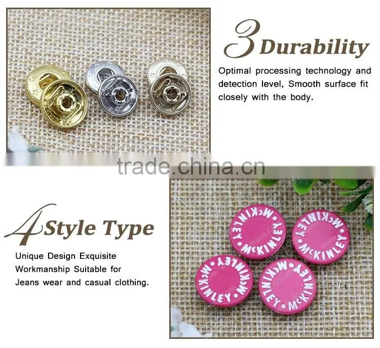 Oeko-tex standard custom metal snap button flat button for baby clothing