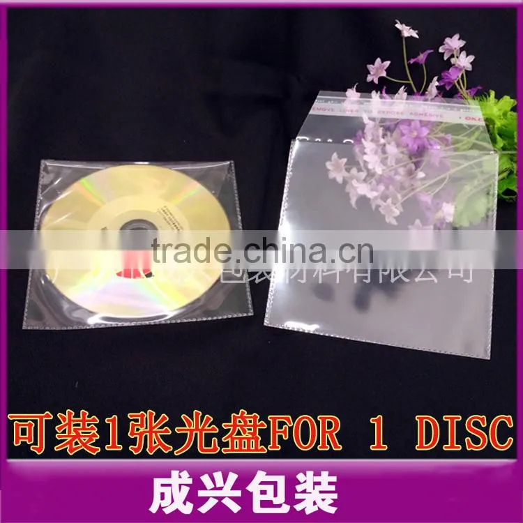 Clear PP plastic cd sleeves adhesive pvc sleeve transparent folder with cd sleeves