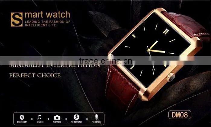 New Arrive smart watch for Android phone DM08 Sync bluetooth Pedometer Camera mp3 Player bluetooth smart wrist watch