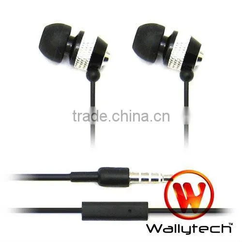 2013 new style Stereo sound Metallic in-Ear Earphone With Microphone & Button