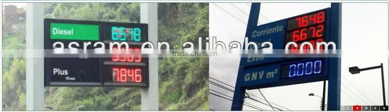 alibaba express wireless control GPRS single/dual color led gas price sign for gas station