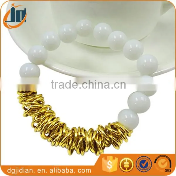 Adjustable Glass Bead Jump Ring Bracelet