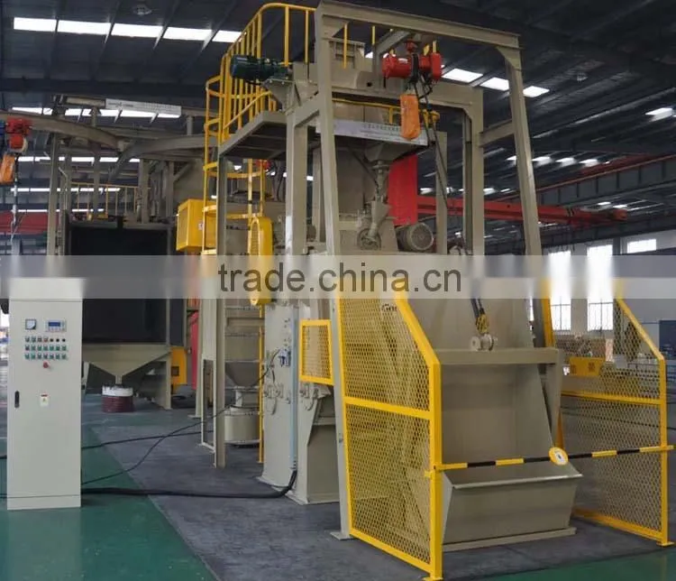 Tumble belt turbine/wheel blasting system/machines
