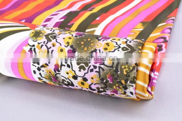 Mulinsen Textile Colorful Woven Polyester Printed Floral Design Satin Fabrics