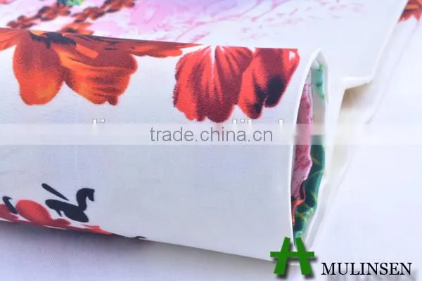 Mulinsen Textile Fashion Floral Pattern Fabric Polyester Satin Clothes