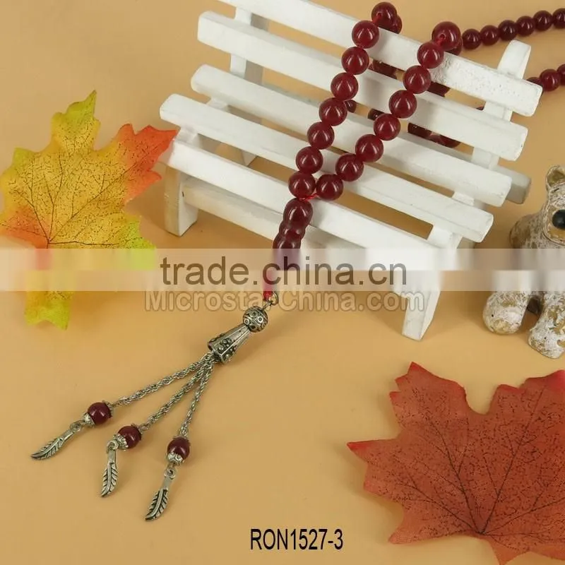 Greek Komboloi, Worry Beads, Red Jasper Round Beads 8mm & Metal Master Beads