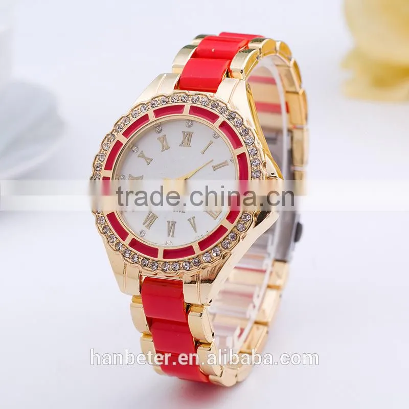 Golded man watches geneva limited edition quartz watch with water resistant