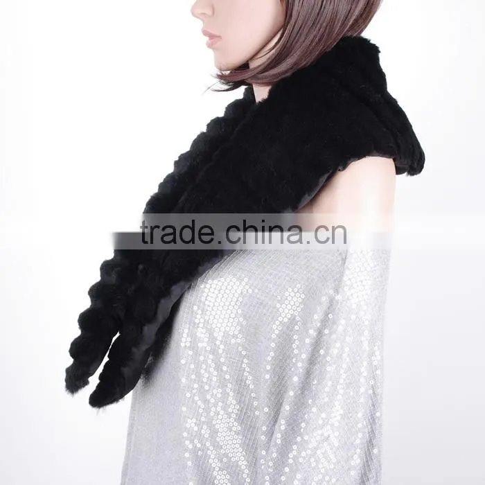 The Lastest Design Fur Scarf Shawl / Rex Rabbit Fur Scarf KZ150136