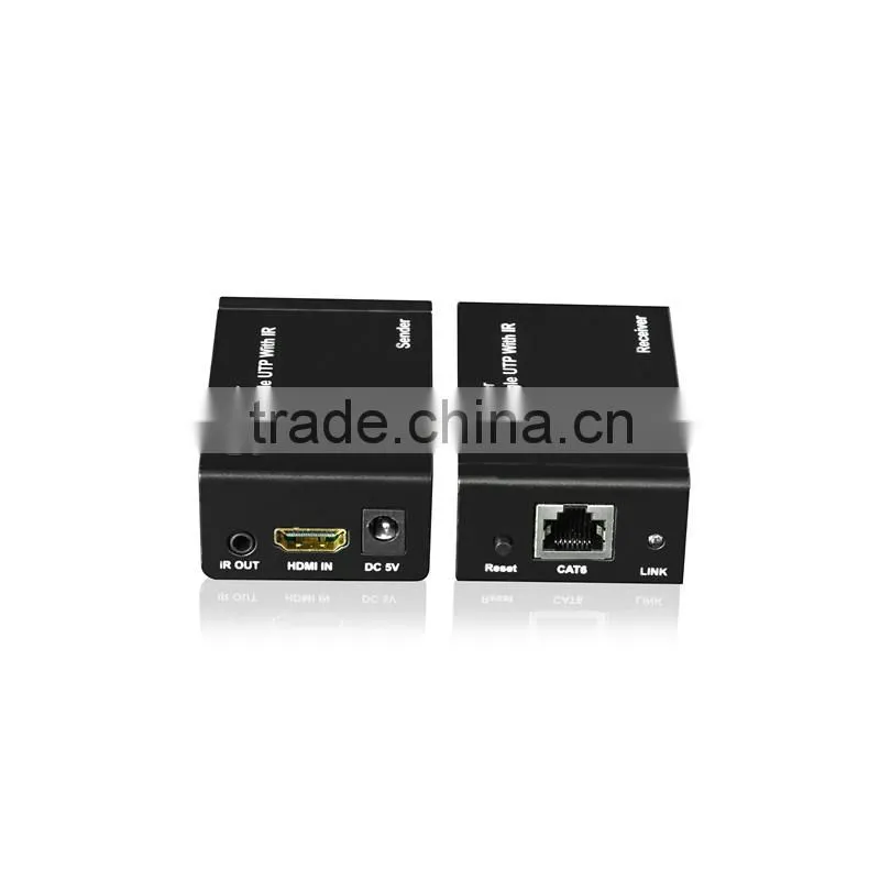 Wholesale 60m HDMI Network Extender Over Single Cable with IR cat5e/6 Ethernet Cable 3D&1080P Supported Compatible HDCP