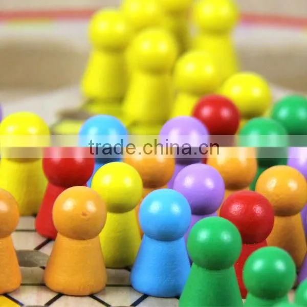Multi colour wooden chess game toy for kids
