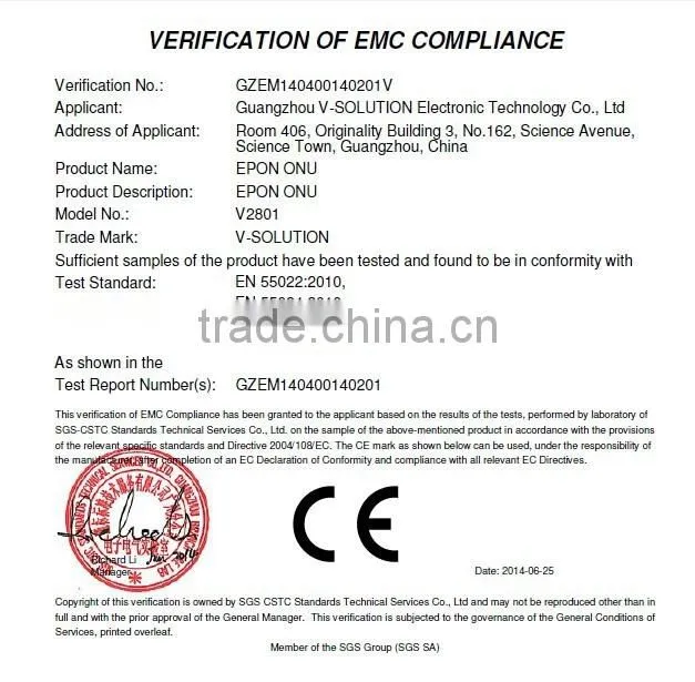 CE Certificated Professional FTTH ONU with 1GE EPON
