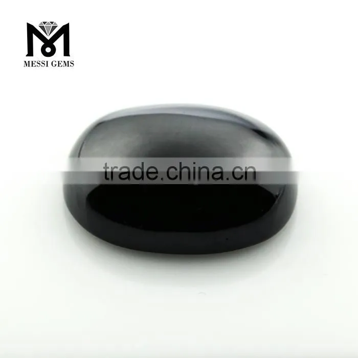 Smooth Stones Oval 12 x 16 mm Flat Back Black Spinel
