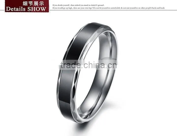 KSTONE Fashion jewelry stainless steel ring black couples rings
