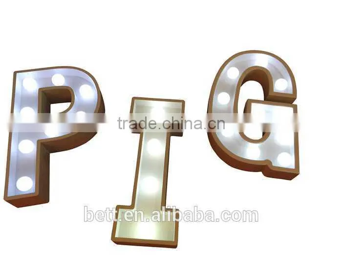 custom wedding letters light with the wood plastic composite material