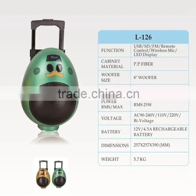 portable speaker with FM radio , Bluetooth, wireless MIC, solar energy portable speaker L-72