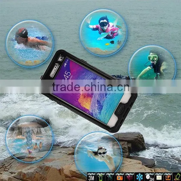 Shockproof Waterproof Case Note 4 With Button Black