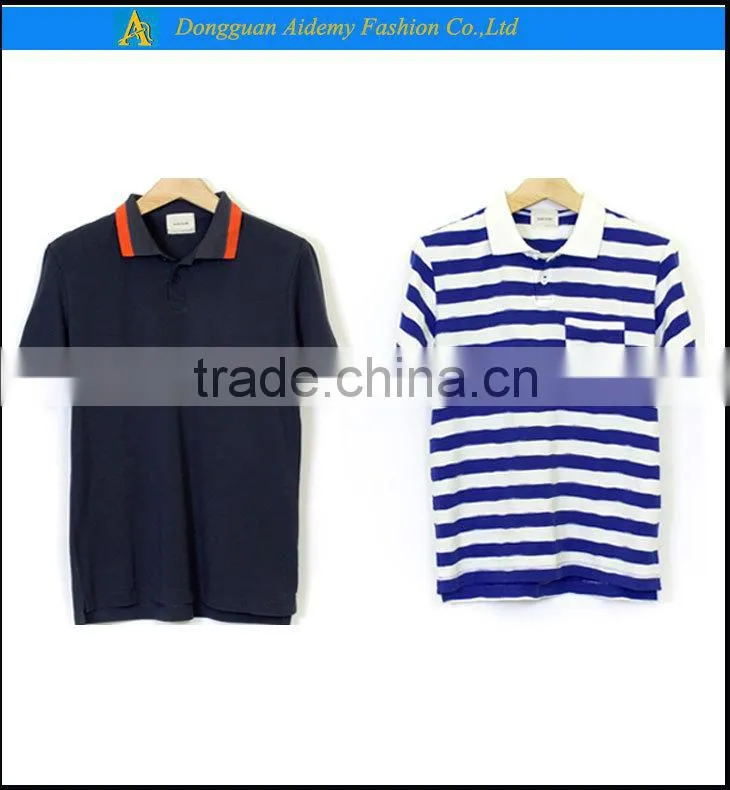 custom combed cotton striped wholesale polo shirt