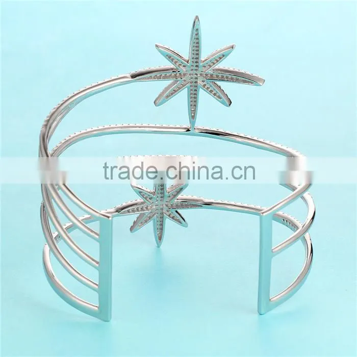 925 Silver Jamaica Bangle Bracelets FB054A