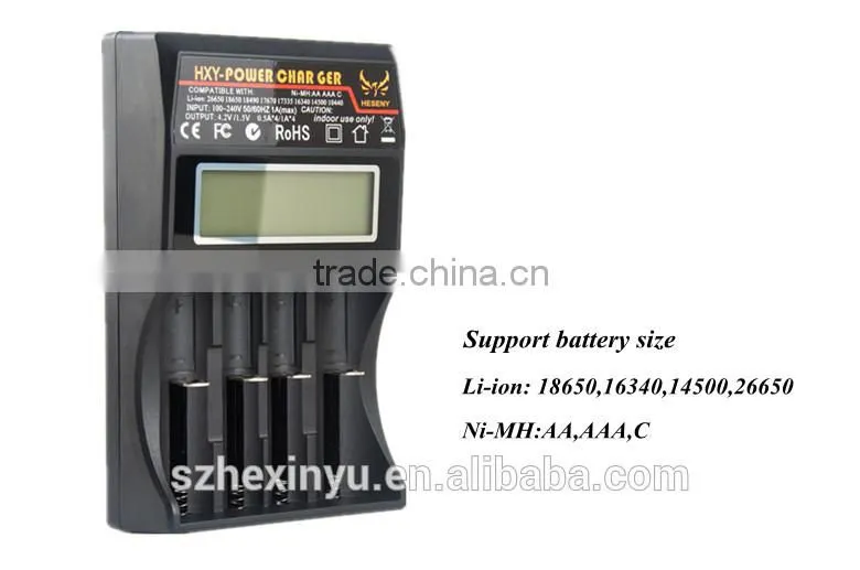 4 slot AA/AAA NiMH LCD Smart Battery Charger
