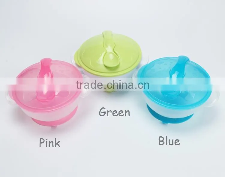 Manufacturing non-toxic pp spill proof suction baby bowl with double handle