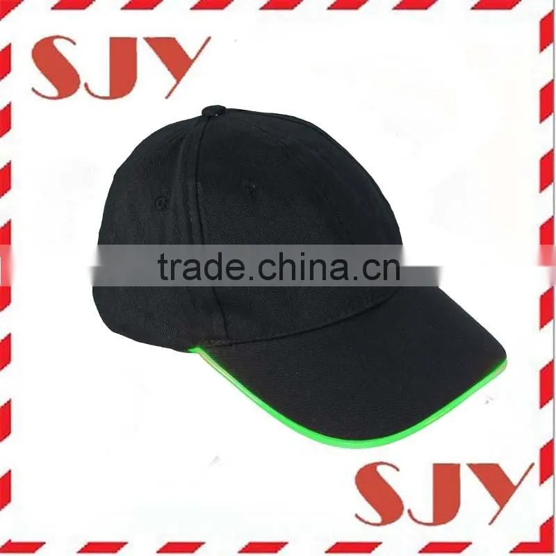 LED glowing light flashing 6 panel sports cap