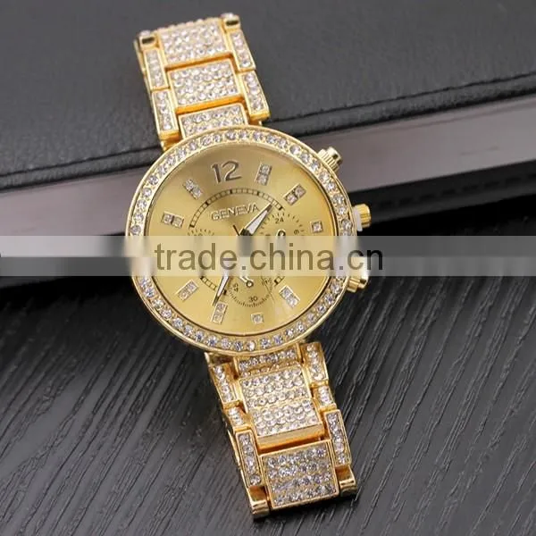 Top Sell Rose Gold Rhinestone Women Watch Design